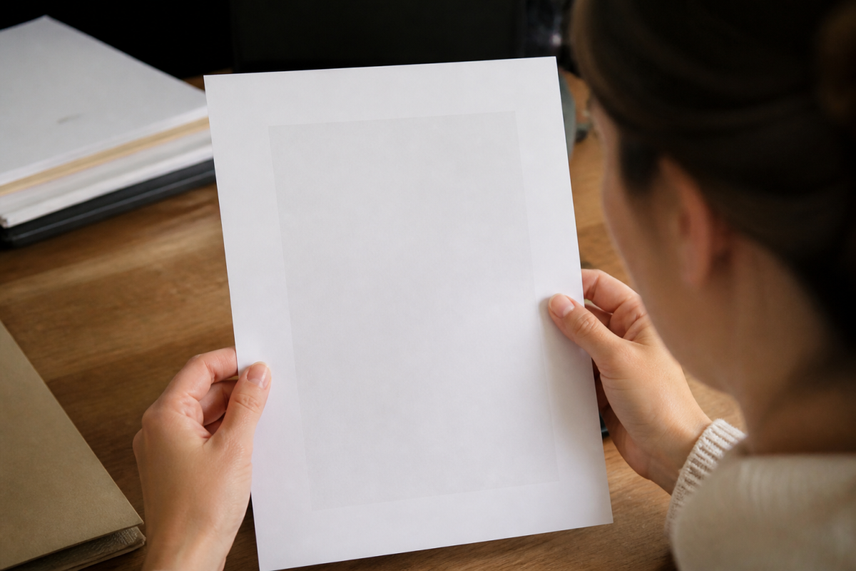 Document PDF avec marges blanches excessives